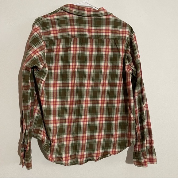 Pact button down plaid checkered flannel in green and red long sleeve shirt - Picture 10 of 10